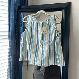 Ana open back striped beach tank XL